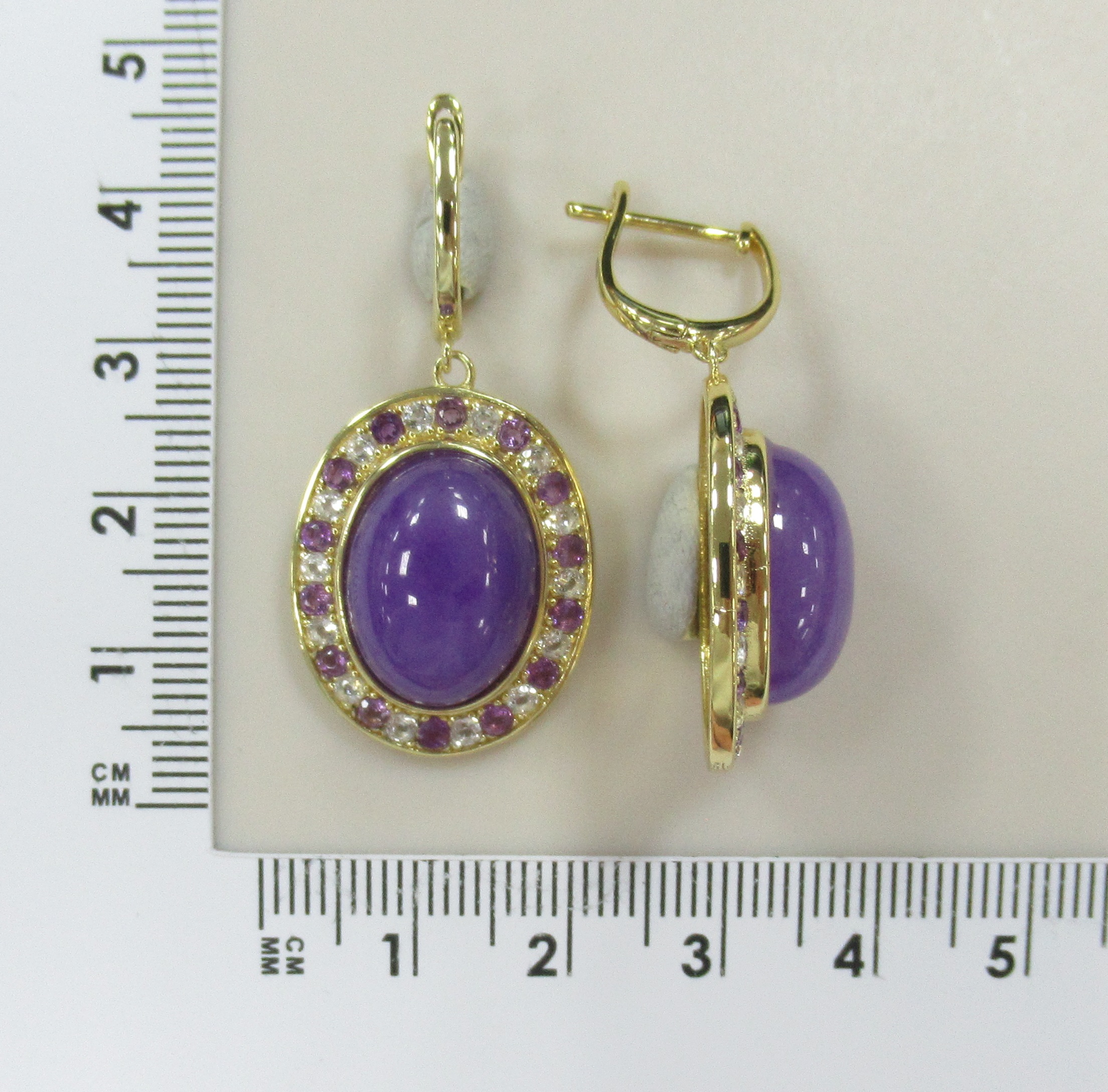 Серебряные серьги с лавандовыми жадеитами